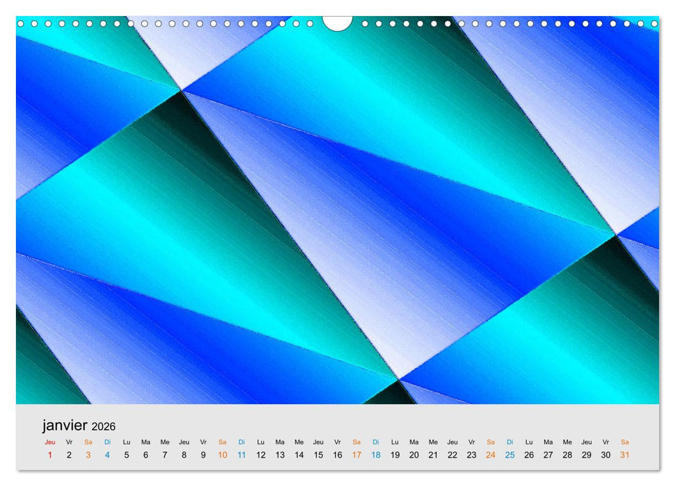Couleurs et abstraction (CALVENDO Calendrier mensuel 2026)
