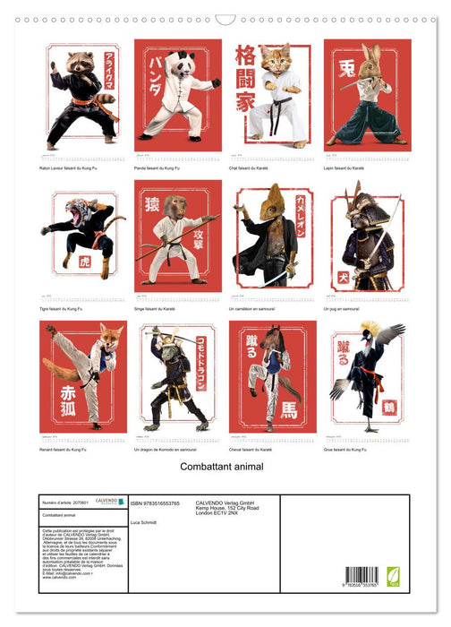 Combattant animal (CALVENDO Calendrier mensuel 2026)
