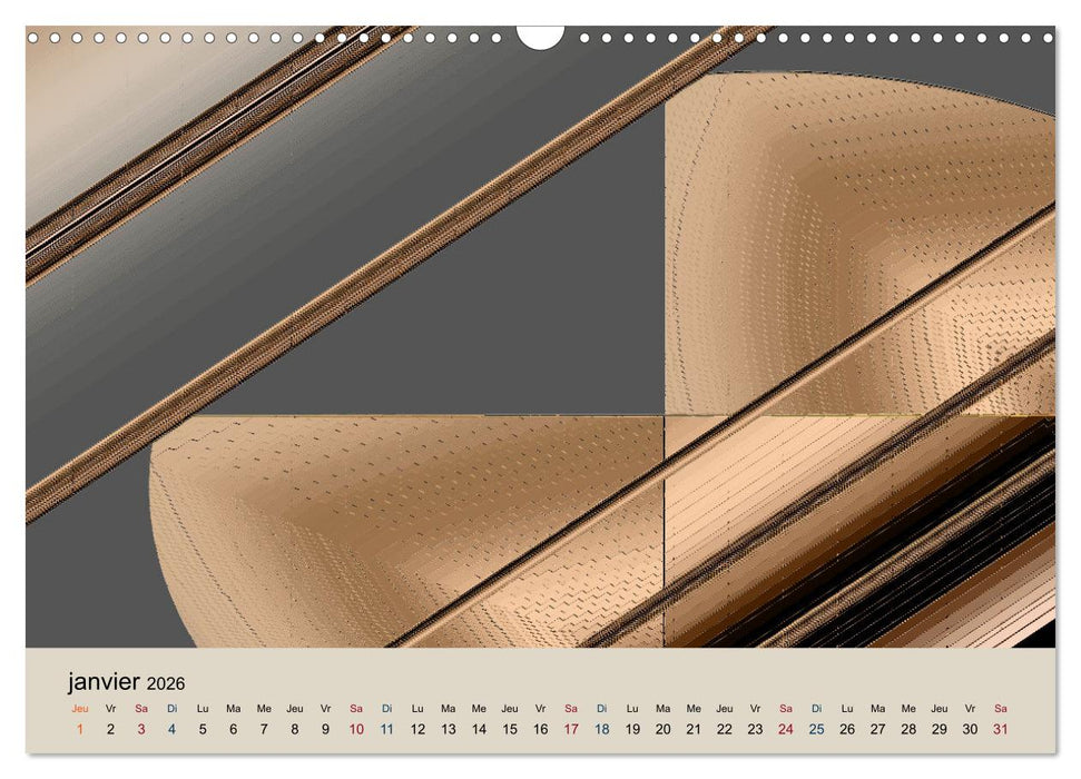 Art nuances de brun (CALVENDO Calendrier mensuel 2026)