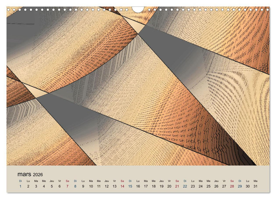 Art nuances de brun (CALVENDO Calendrier mensuel 2026)