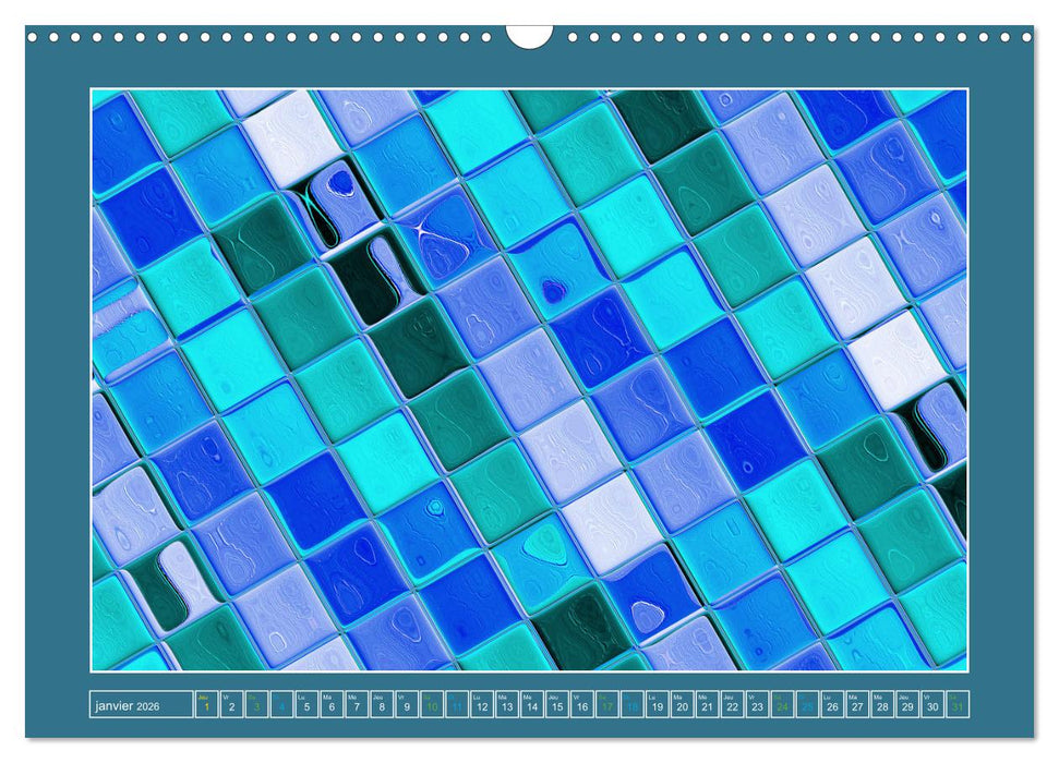 Art abstrait pigmenté (CALVENDO Calendrier mensuel 2026)