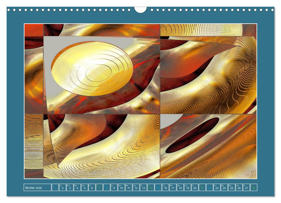 Art abstrait pigmenté (CALVENDO Calendrier mensuel 2026)