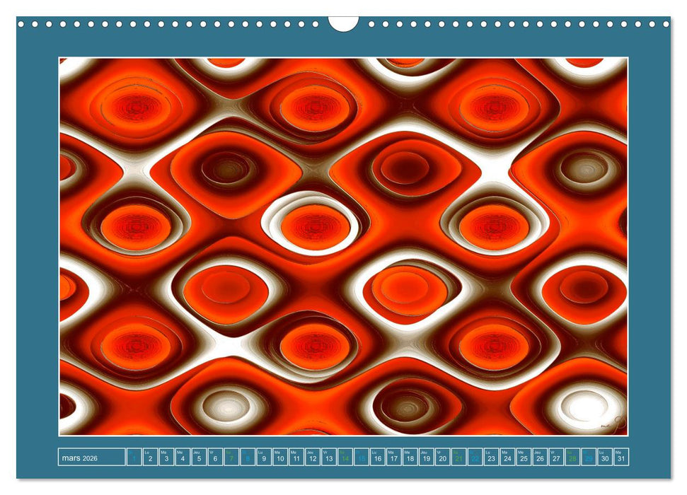 Art abstrait pigmenté (CALVENDO Calendrier mensuel 2026)