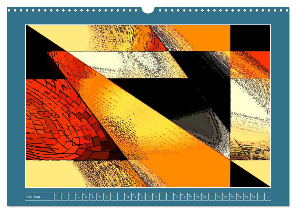 Art abstrait pigmenté (CALVENDO Calendrier mensuel 2026)