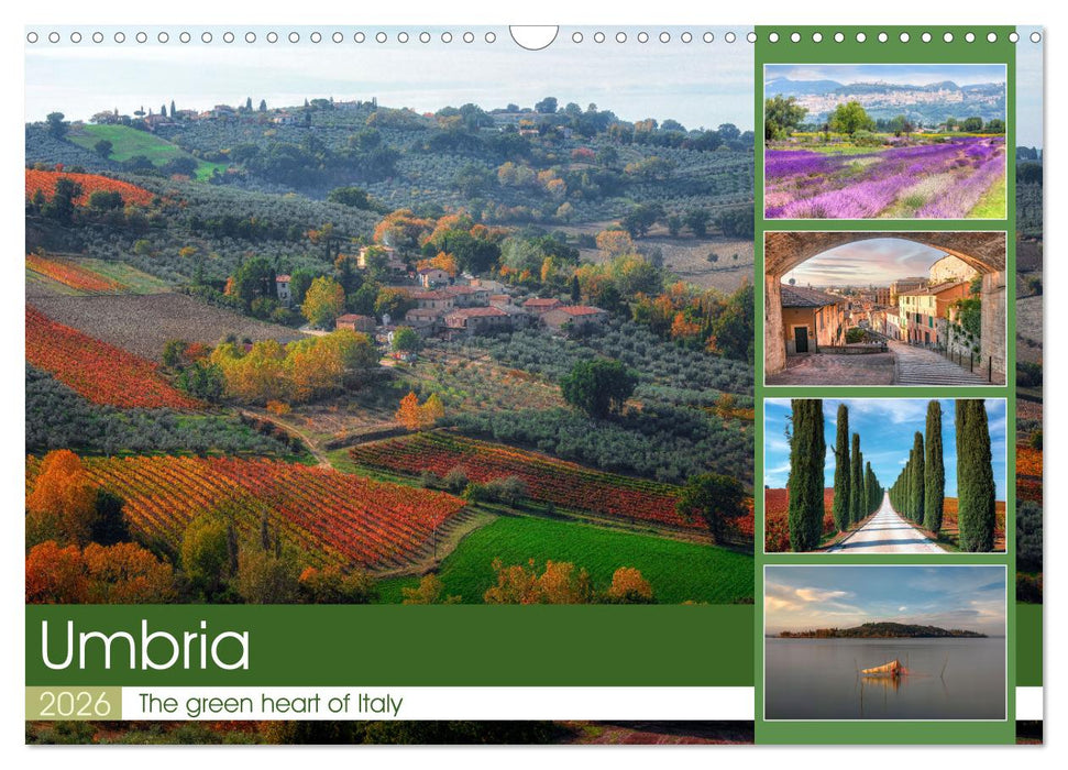 Umbria The green heart of Italy (CALVENDO Monthly Calendar 2026)