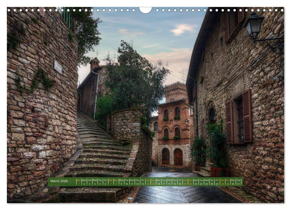 Umbria The green heart of Italy (CALVENDO Monthly Calendar 2026)
