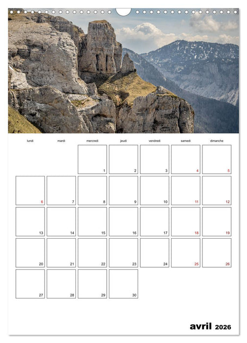 Le sud du Vercors, paysages (CALVENDO Calendrier mensuel 2026)