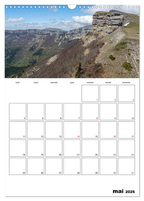 Le sud du Vercors, paysages (CALVENDO Calendrier mensuel 2026)