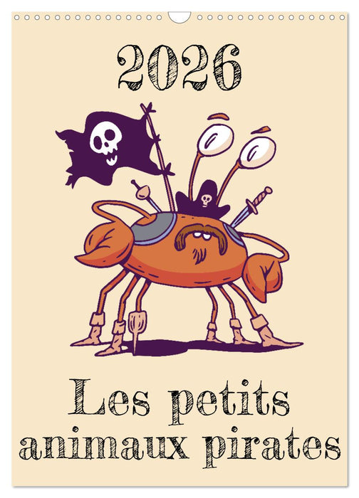 Les petits animaux pirates (CALVENDO Calendrier mensuel 2026)