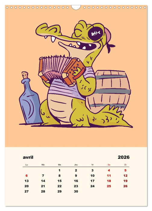 Les petits animaux pirates (CALVENDO Calendrier mensuel 2026)