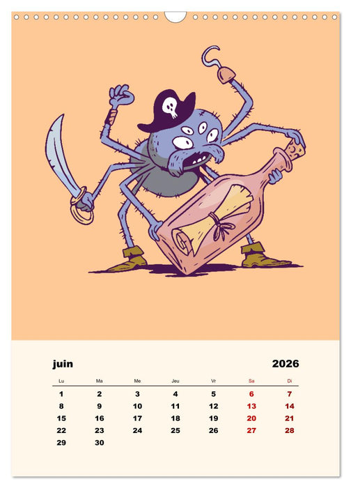 Les petits animaux pirates (CALVENDO Calendrier mensuel 2026)