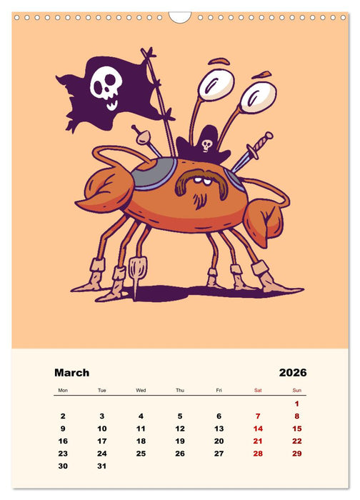 The Funny Pirates (CALVENDO Monthly Calendar 2026)