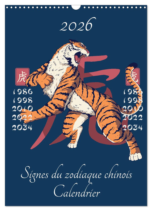 Signes du zodiaque chinois (CALVENDO Calendrier mensuel 2026)