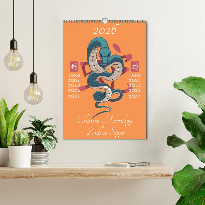 Chinese Astrology Zodiac Signs (CALVENDO Monthly Calendar 2026)