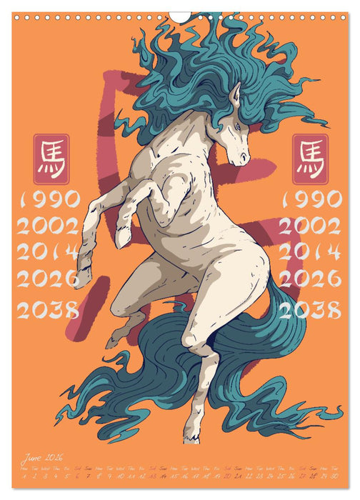Chinese Astrology Zodiac Signs (CALVENDO Monthly Calendar 2026)