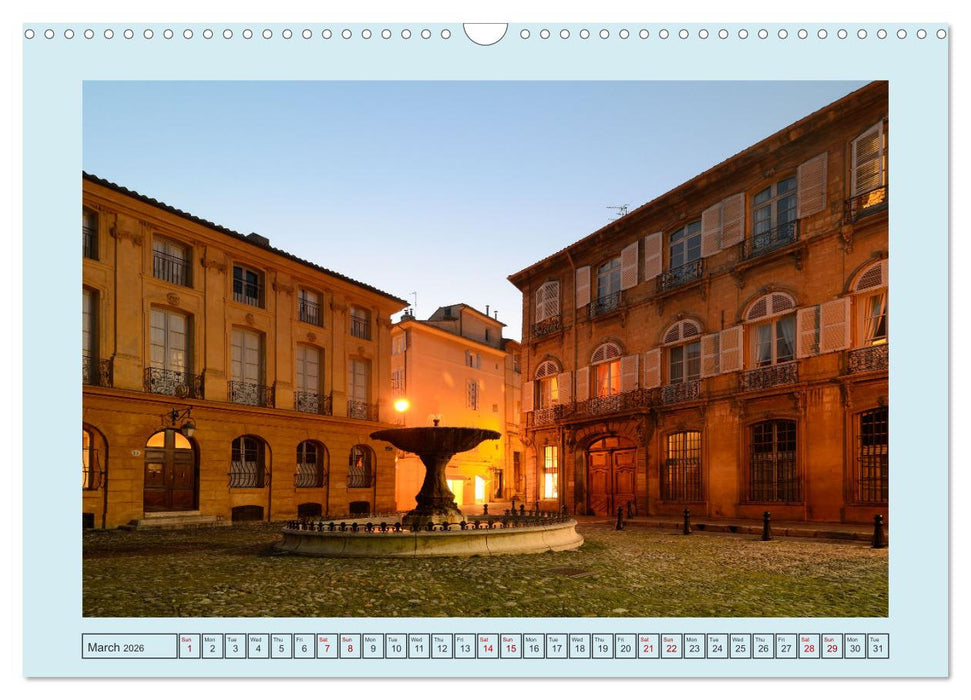 Fountains of Provence (CALVENDO Monthly Calendar 2026)