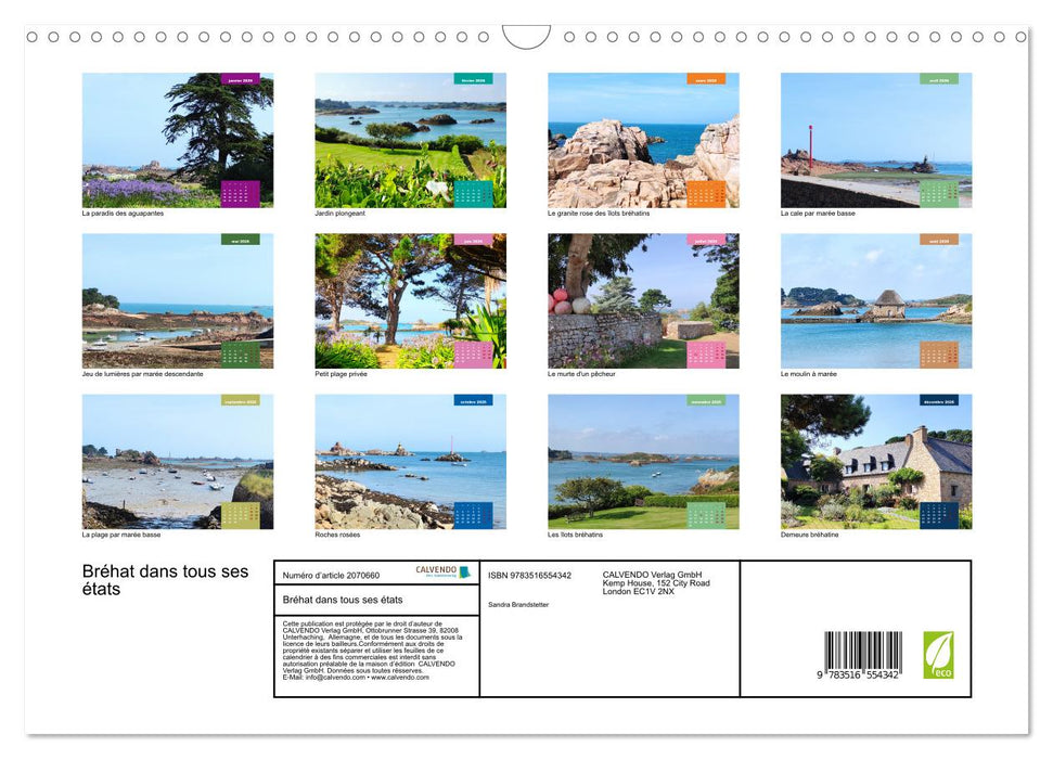 Bréhat dans tous ses états (CALVENDO Calendrier mensuel 2026)