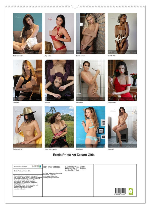 Erotic Photo Art Dream Girls (CALVENDO Monthly Calendar 2026)