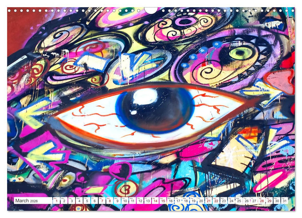 Graffiti art all over the world (CALVENDO Monthly Calendar 2026)