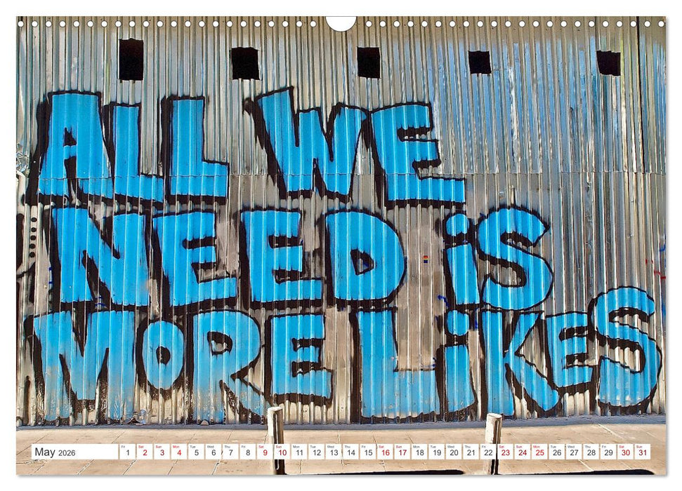Graffiti art all over the world (CALVENDO Monthly Calendar 2026)