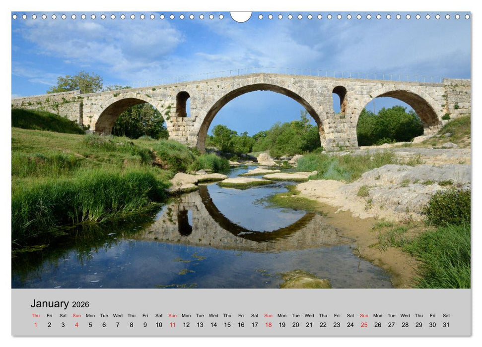 Historic Bridges of Provence (CALVENDO Monthly Calendar 2026)