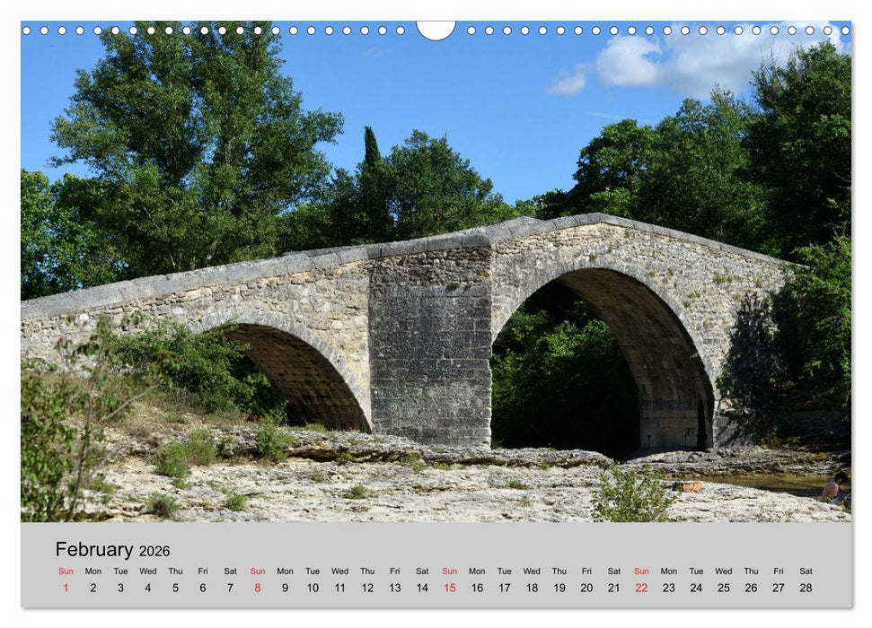 Historic Bridges of Provence (CALVENDO Monthly Calendar 2026)