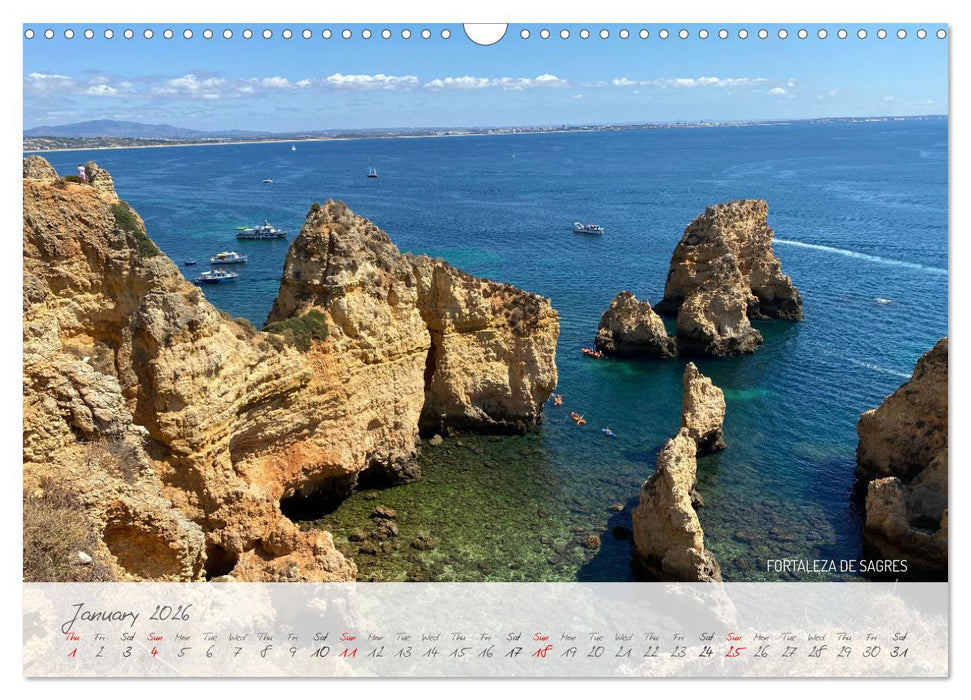 ALGARVE PORTUGAL FANTASTIC AND BEAUTIFUL BAYS (CALVENDO Monthly Calendar 2026)