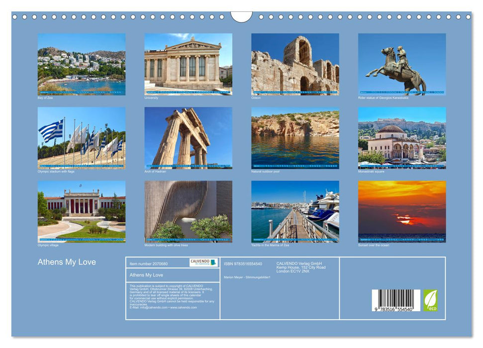 Athens My Love (CALVENDO Monthly Calendar 2026)