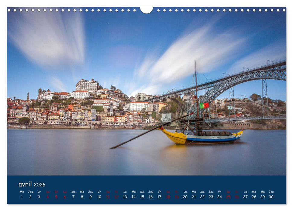 Porto - ville colorée sur le Douro (CALVENDO Calendrier mensuel 2026)