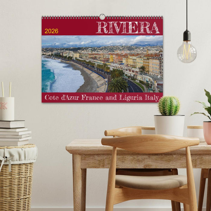 Riviera – Cote d’Azur France and Liguria Italy (CALVENDO Monthly Calendar 2026)