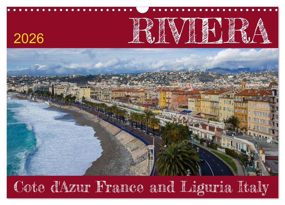 Riviera – Cote d’Azur France and Liguria Italy (CALVENDO Monthly Calendar 2026)