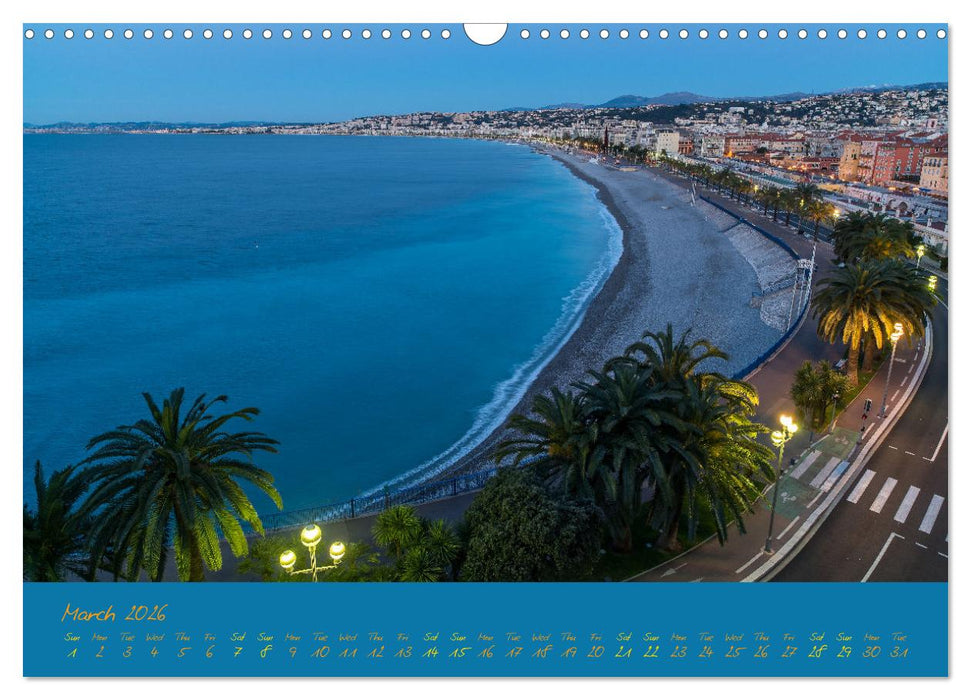 Riviera – Cote d’Azur France and Liguria Italy (CALVENDO Monthly Calendar 2026)