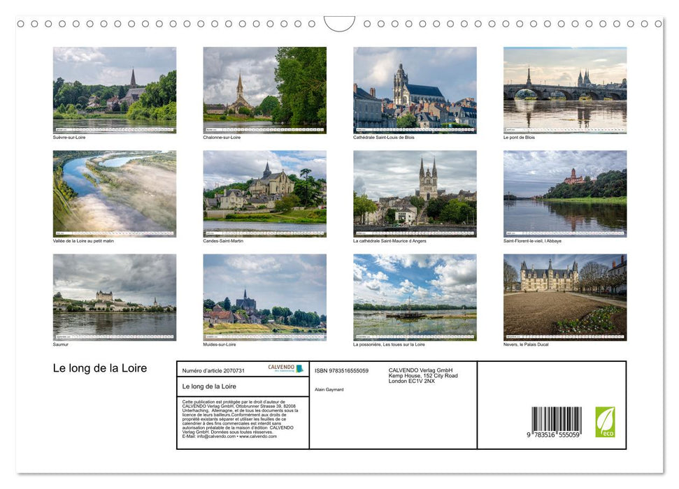 Le long de la Loire (CALVENDO Calendrier mensuel 2026)
