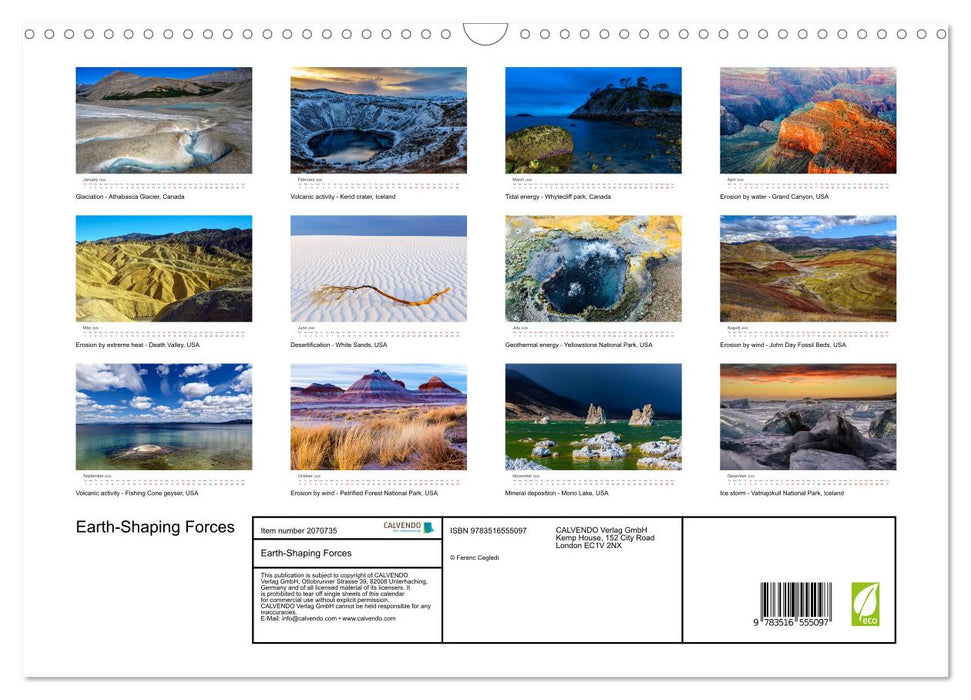 Earth-Shaping Forces (CALVENDO Monthly Calendar 2026)
