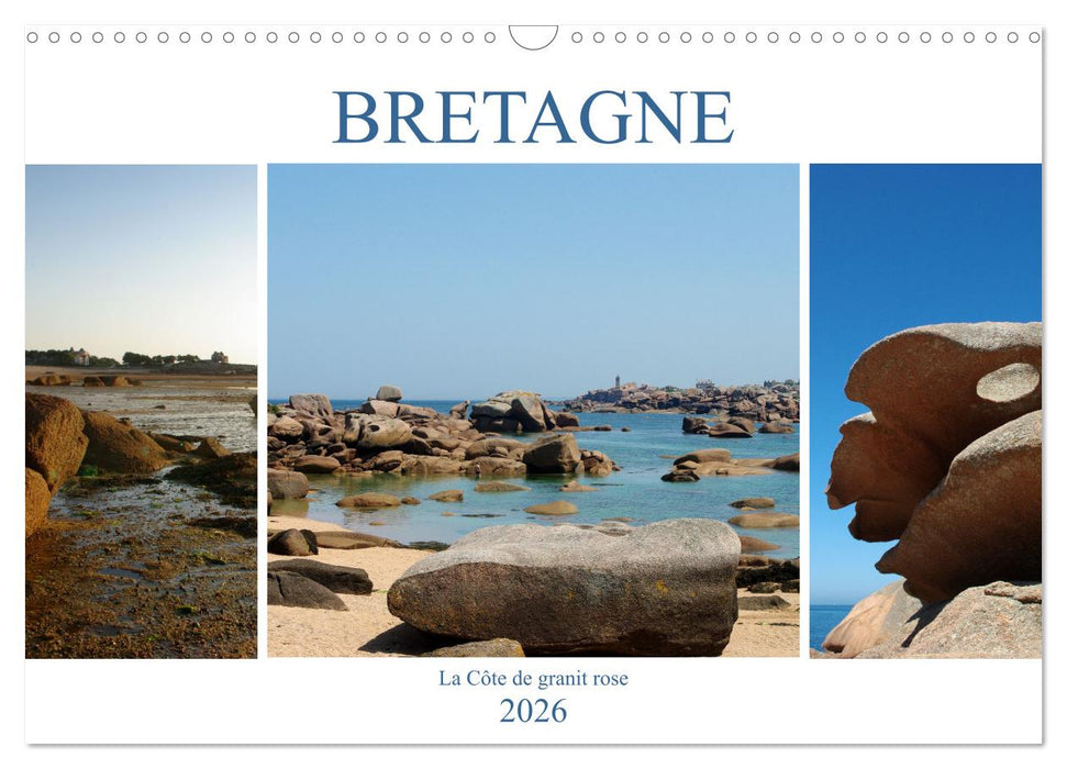 BRETAGNE La Côte de granit rose (CALVENDO Calendrier mensuel 2026)