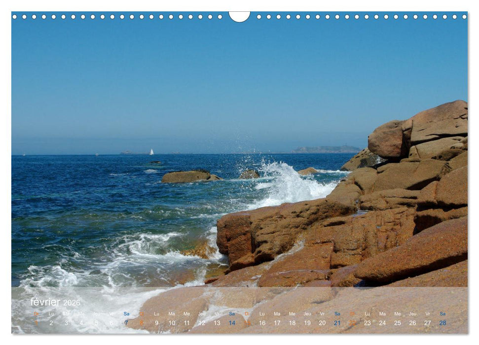 BRETAGNE La Côte de granit rose (CALVENDO Calendrier mensuel 2026)