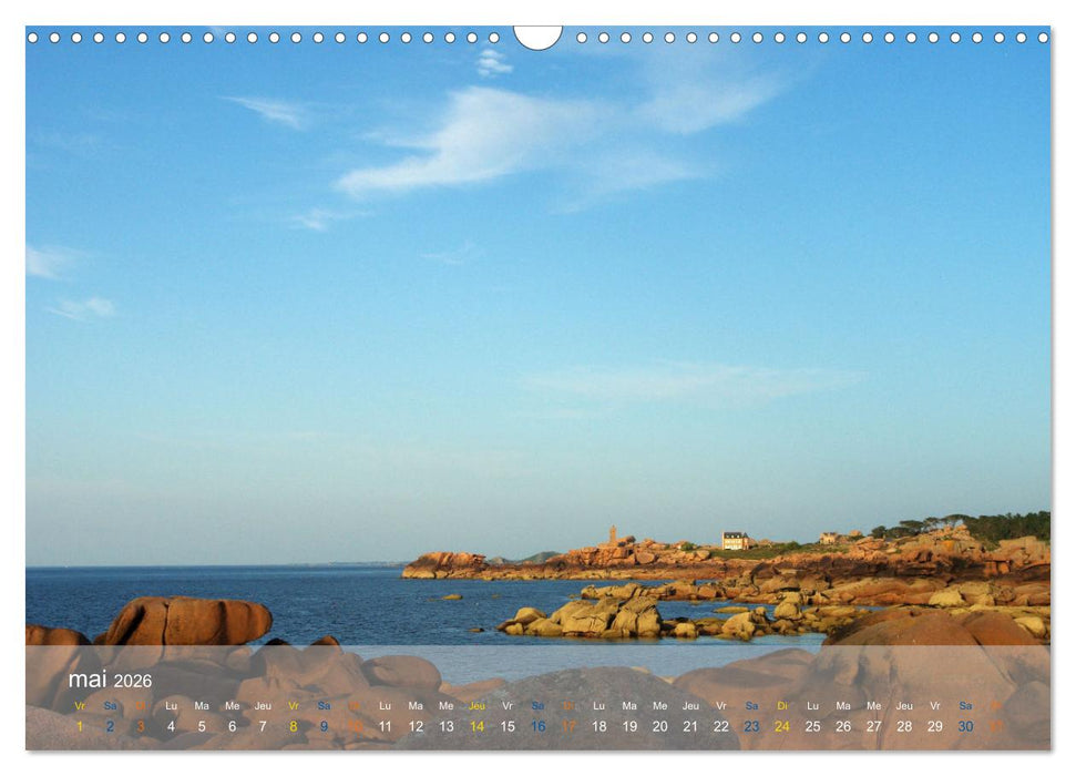 BRETAGNE La Côte de granit rose (CALVENDO Calendrier mensuel 2026)