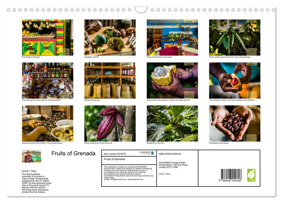 Fruits of Grenada (CALVENDO Monthly Calendar 2026)