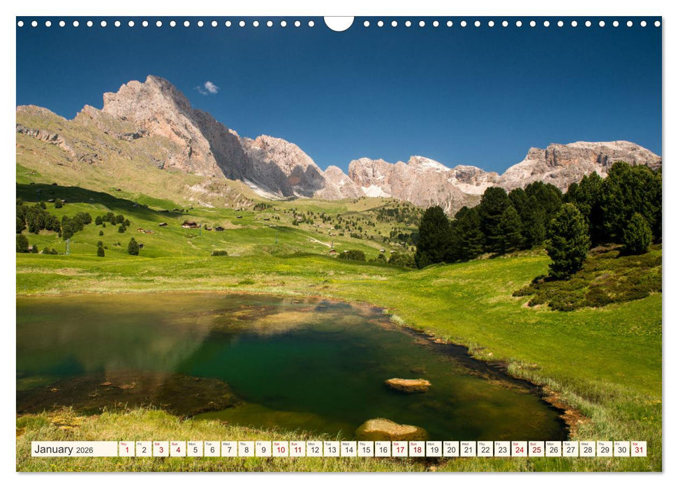 A JOURNEY ON THE DOLOMITES (CALVENDO Monthly Calendar 2026)