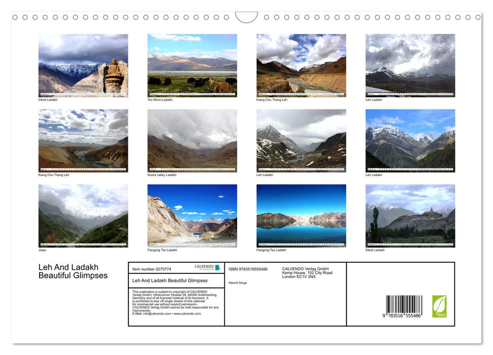 Leh And Ladakh Beautiful Glimpses (CALVENDO Monthly Calendar 2026)