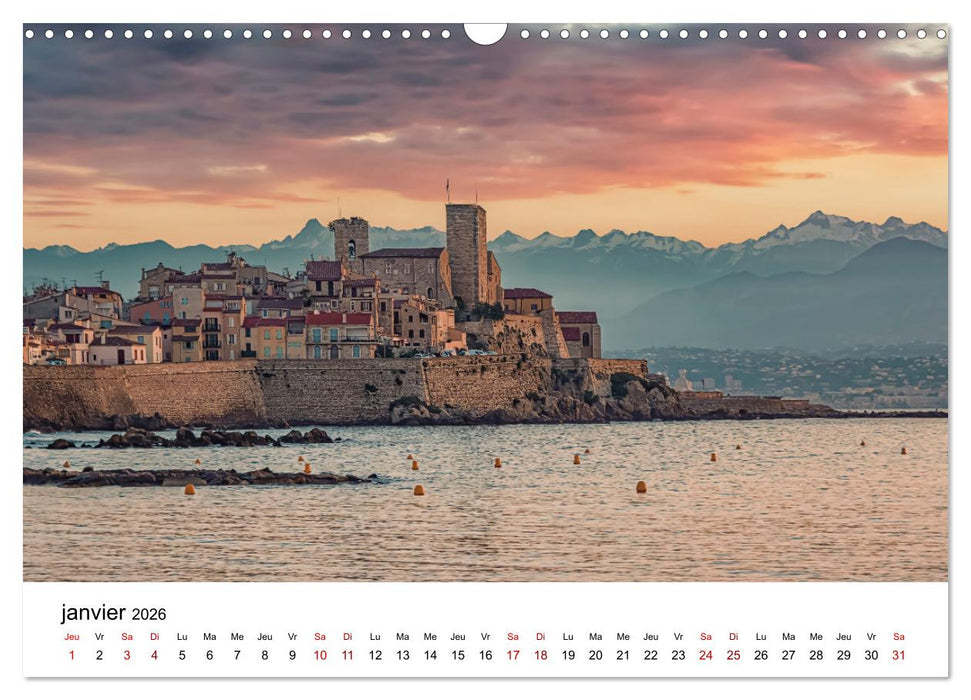 Enivrante Côte d'Azur (CALVENDO Calendrier mensuel 2026)