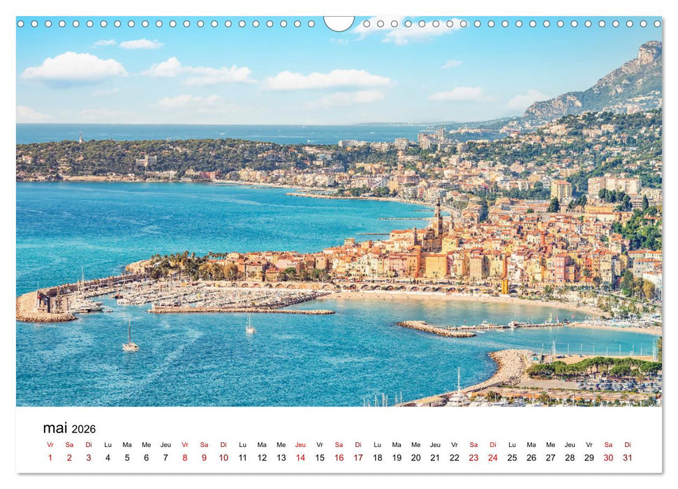 Enivrante Côte d'Azur (CALVENDO Calendrier mensuel 2026)