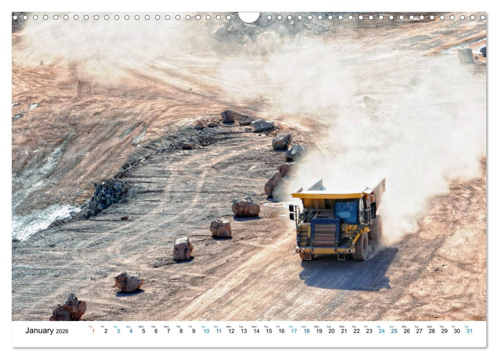 Mining machines in action - Various open-pit mines (CALVENDO Monthly Calendar 2026)