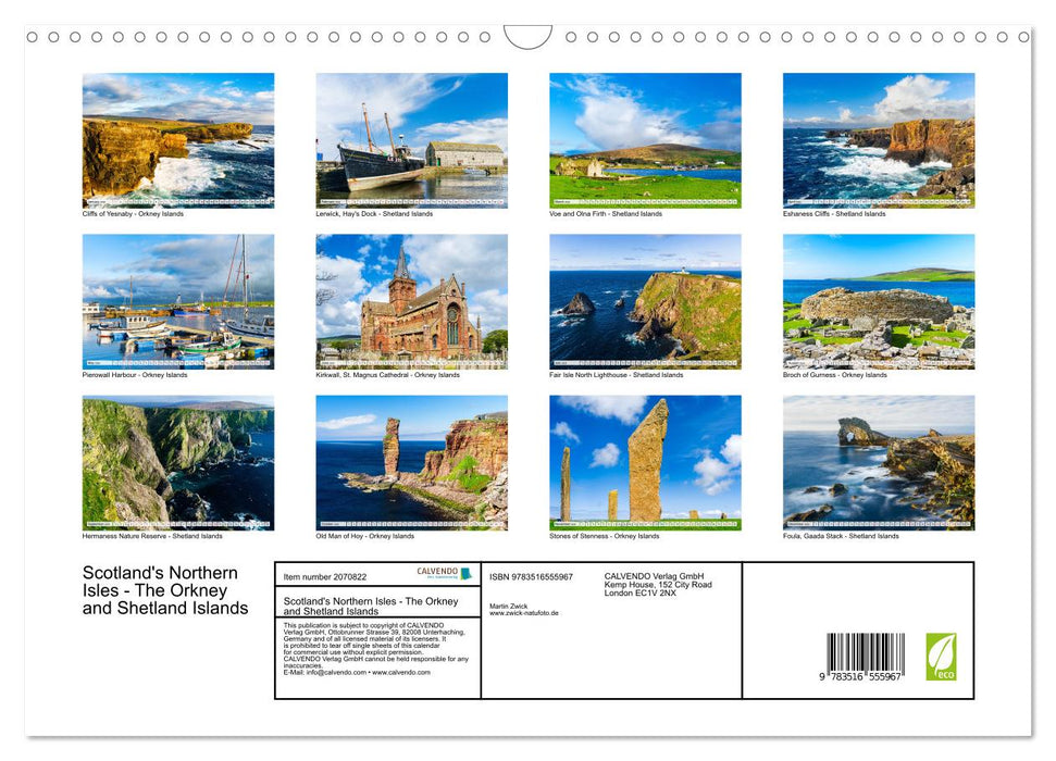 Scotland's Northern Isles - The Orkney and Shetland Islands (CALVENDO Monthly Calendar 2026)