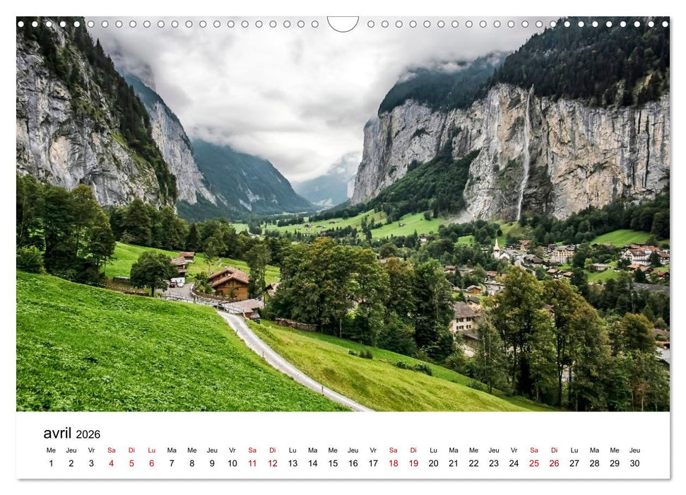 Visite de la Suisse (CALVENDO Calendrier mensuel 2026)