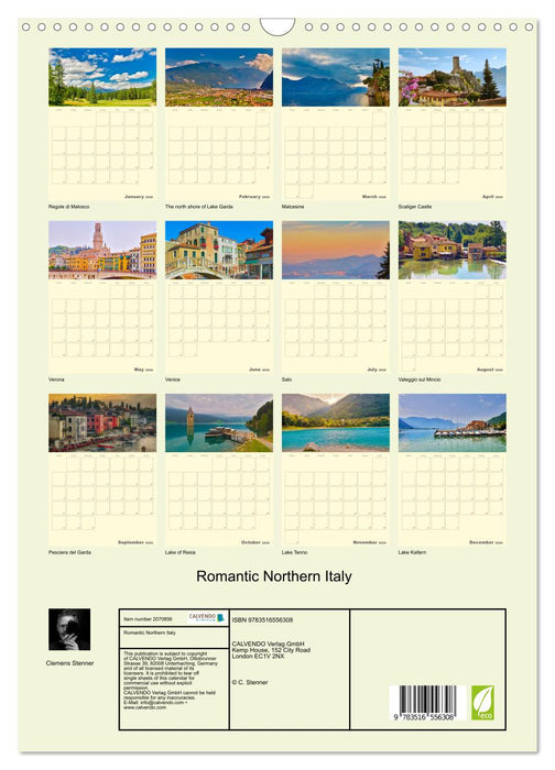 Romantic Northern Italy (CALVENDO Monthly Calendar 2026)