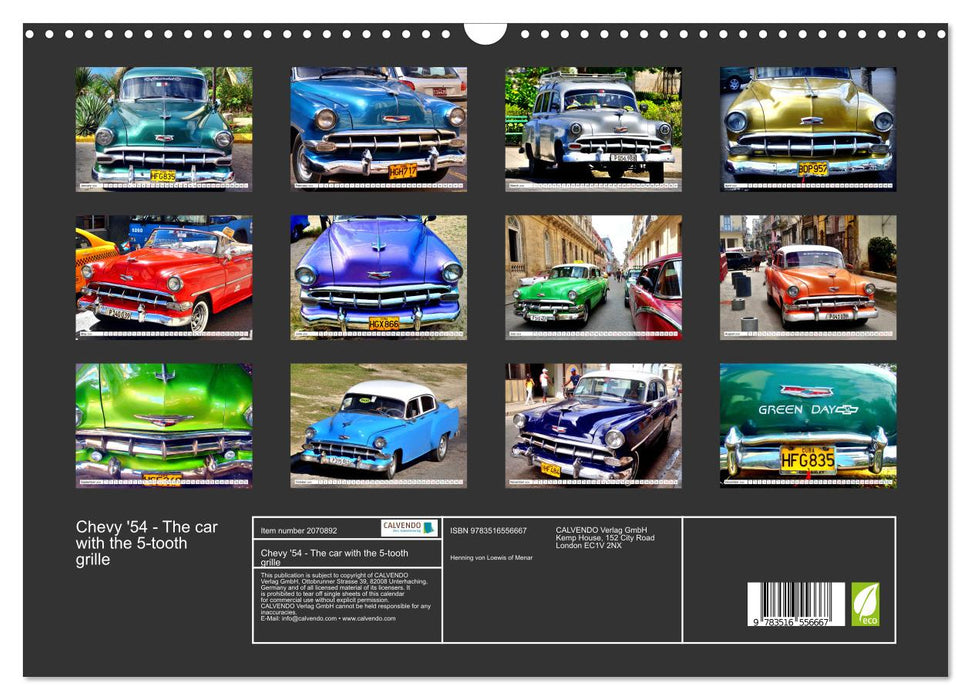 Chevy '54 - The car with the 5-tooth grille (CALVENDO Monthly Calendar 2026)