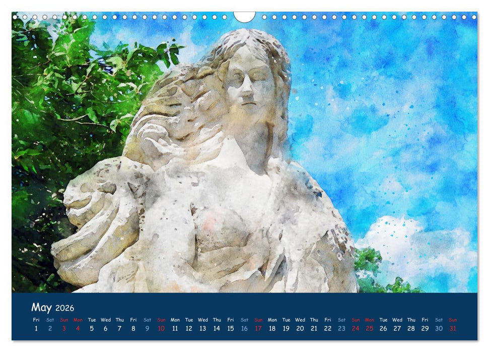 The Rhine valley - From Koblenz to Mainz in watercolours (CALVENDO Monthly Calendar 2026)