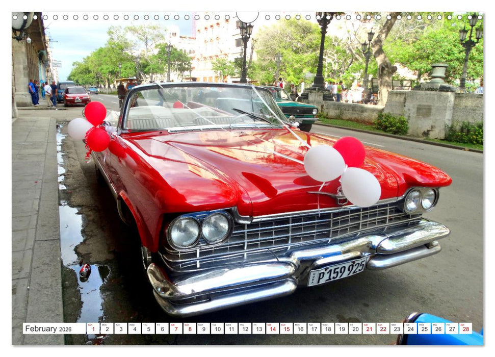 Classic Beauties - Wedding cars in Havana (CALVENDO Monthly Calendar 2026)