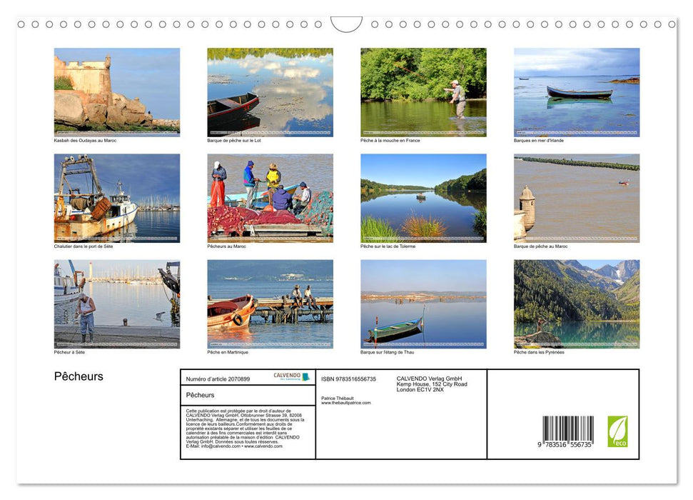 Pêcheurs (CALVENDO Calendrier mensuel 2026)